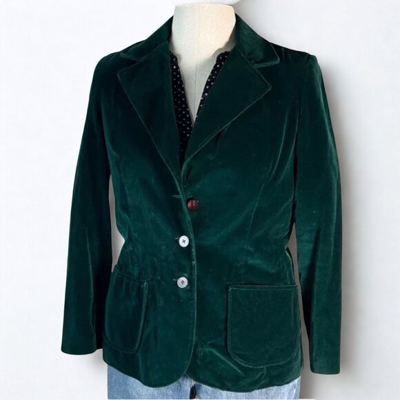 Koret Jackets & Blazers - Vintage Koret of California green velvet collared button up blazer jacket 12
